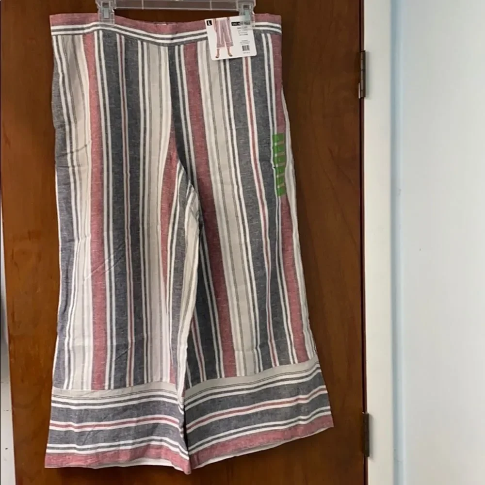 Zac and Rachel Linen Wide Leg Cropped Capris - Picture 1 of 4